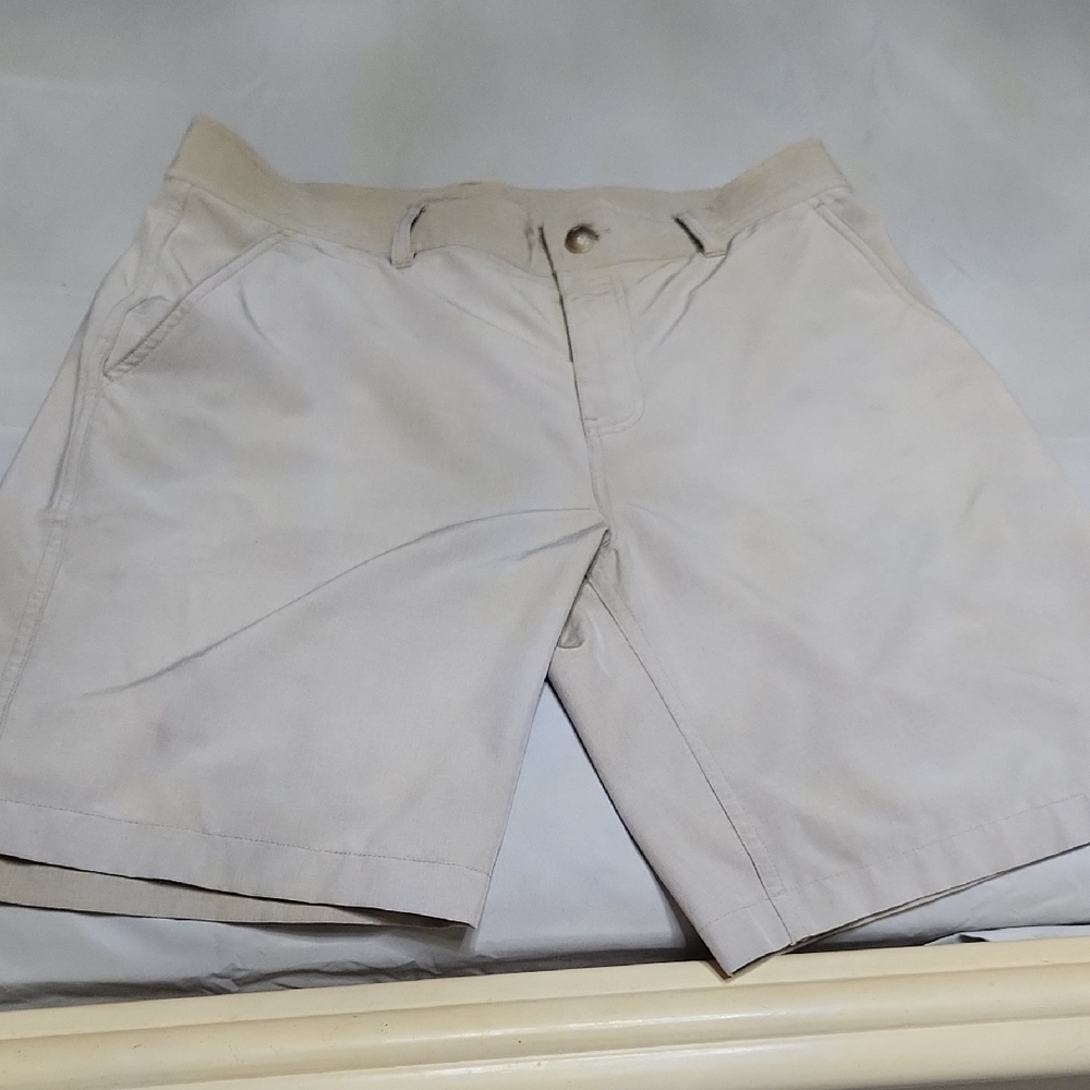 Men's Tan Flat Front Shorts